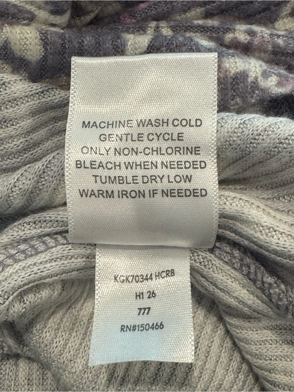 Rumi + Ryder Girls Floral Ribbed SOFT Knit Dress Purple Gray Size XS 4-5